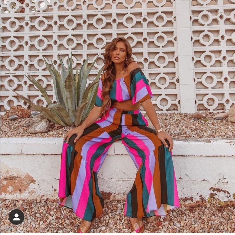 Show Me Your Mumu Colorblock Wide Leg Pants